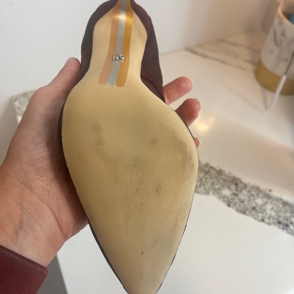 Sam Edelman sheer polka dot heel - burgundy - Picture 3 of 5